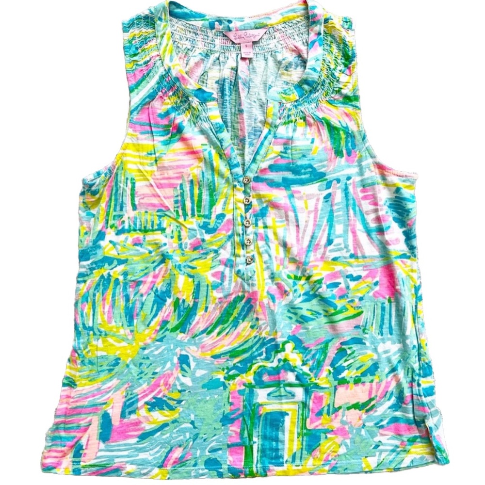 LILLY PULITZER ESSIE TOP SIZE SMALL PREPPY PRETTY FEMININE VACATION RESORT